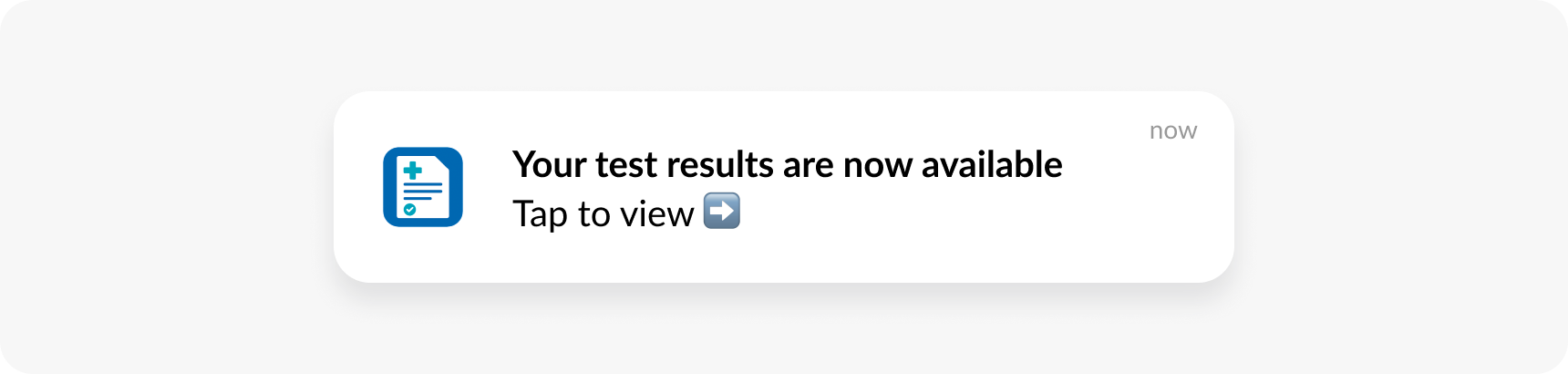 HIPAA compliant push lab results notification example